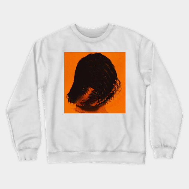 OVER IT Dark Glitch Art Portrait Crewneck Sweatshirt by raspberry-tea